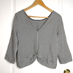 2/$45 Zara Collection Black & White Houndstooth Crop Top